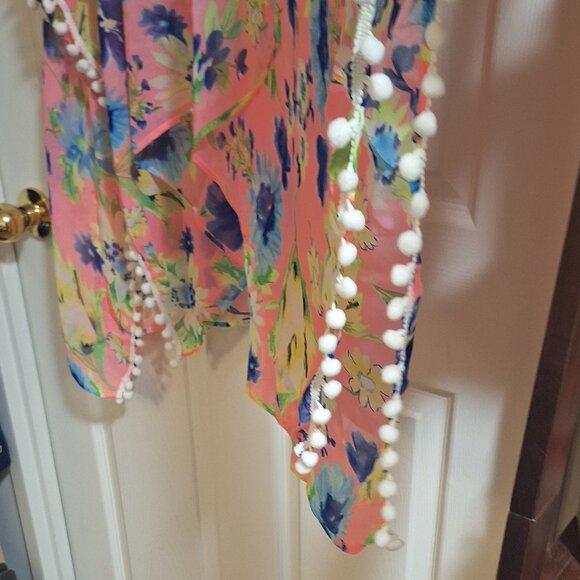2 for $12: PASSION FUSION PINK FLORAL KIMONO, M/L , NWT - Picture 7 of 7